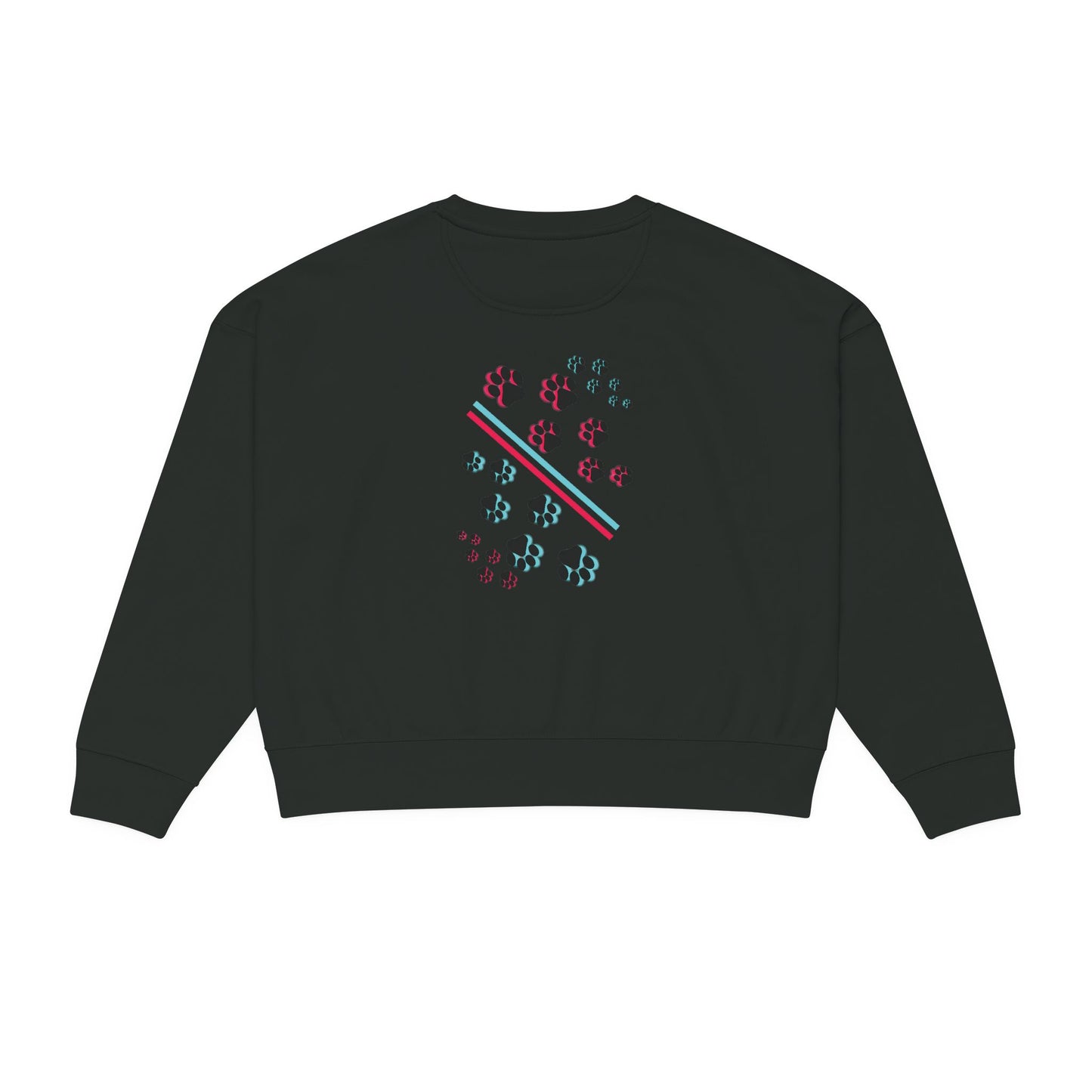 Women's Alma Crewneck Sweatshirt — Retro 'HYPUG' Graphic & Floral Paw Print Design