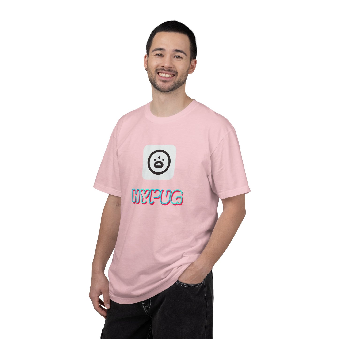 Big Dog Graphic T-Shirt — 'HYPUG' Retro Logo with Illustrated Boxer Dog