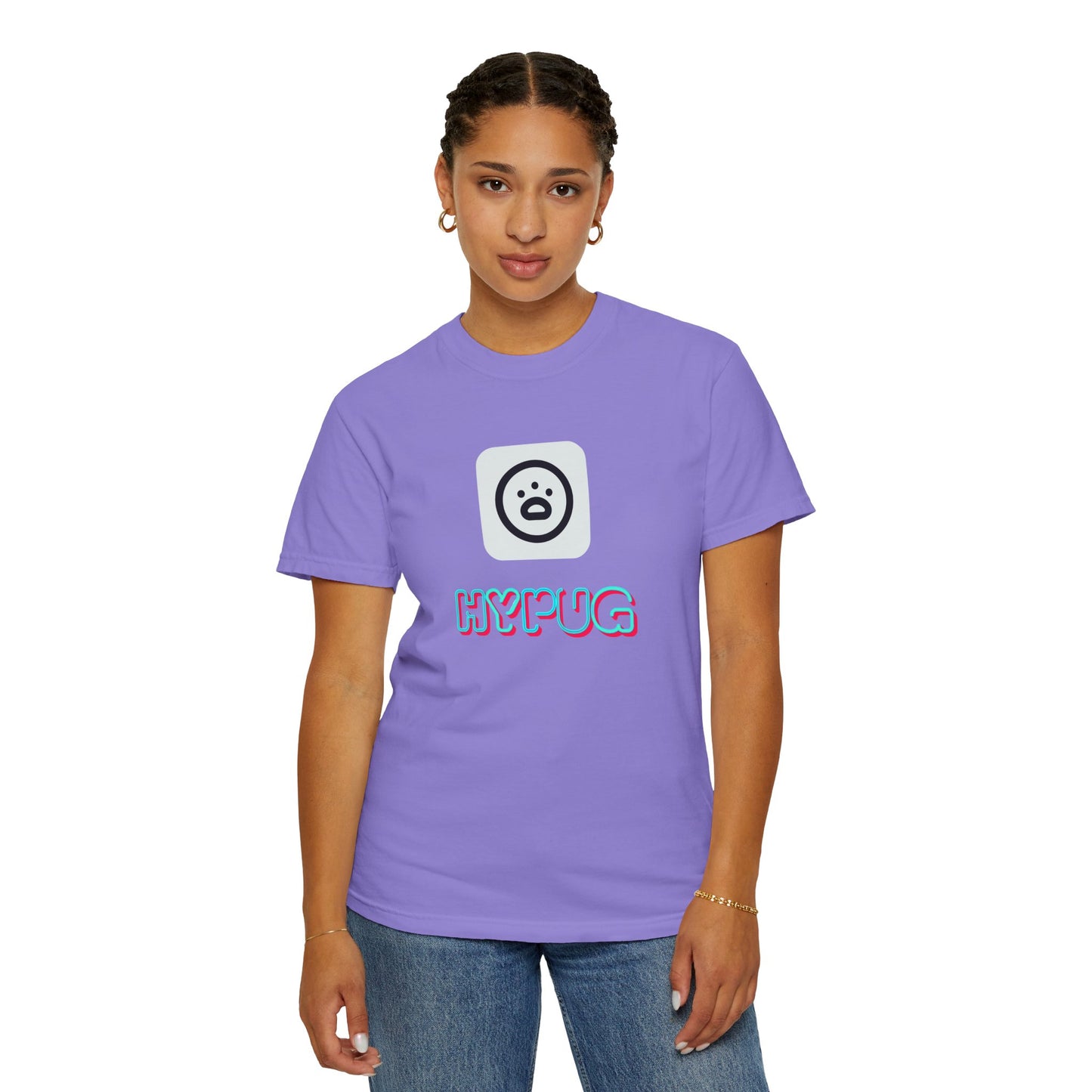Big Dog Graphic T-Shirt — 'HYPUG' Retro Logo with Illustrated Boxer Dog