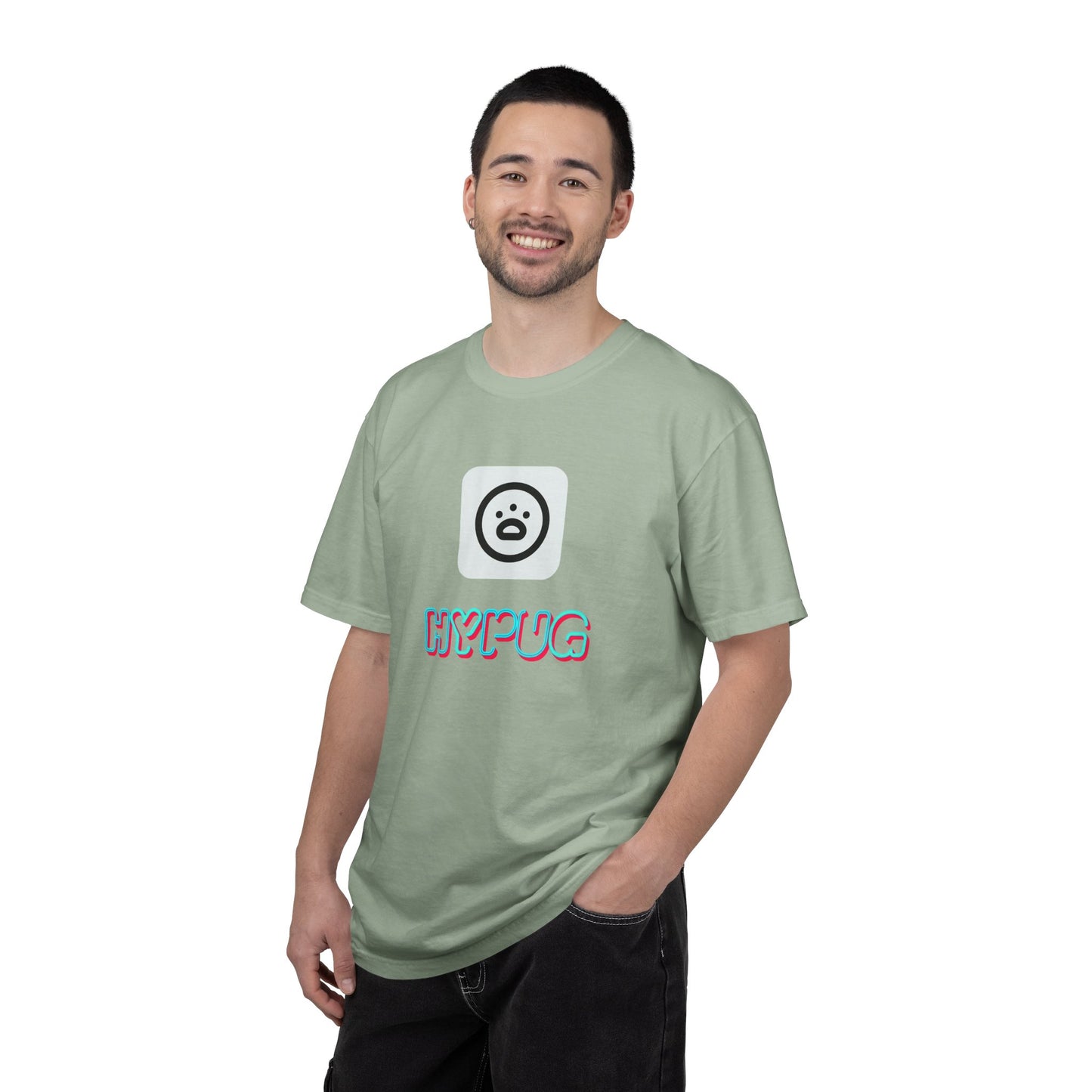 Big Dog Graphic T-Shirt — 'HYPUG' Retro Logo with Illustrated Boxer Dog