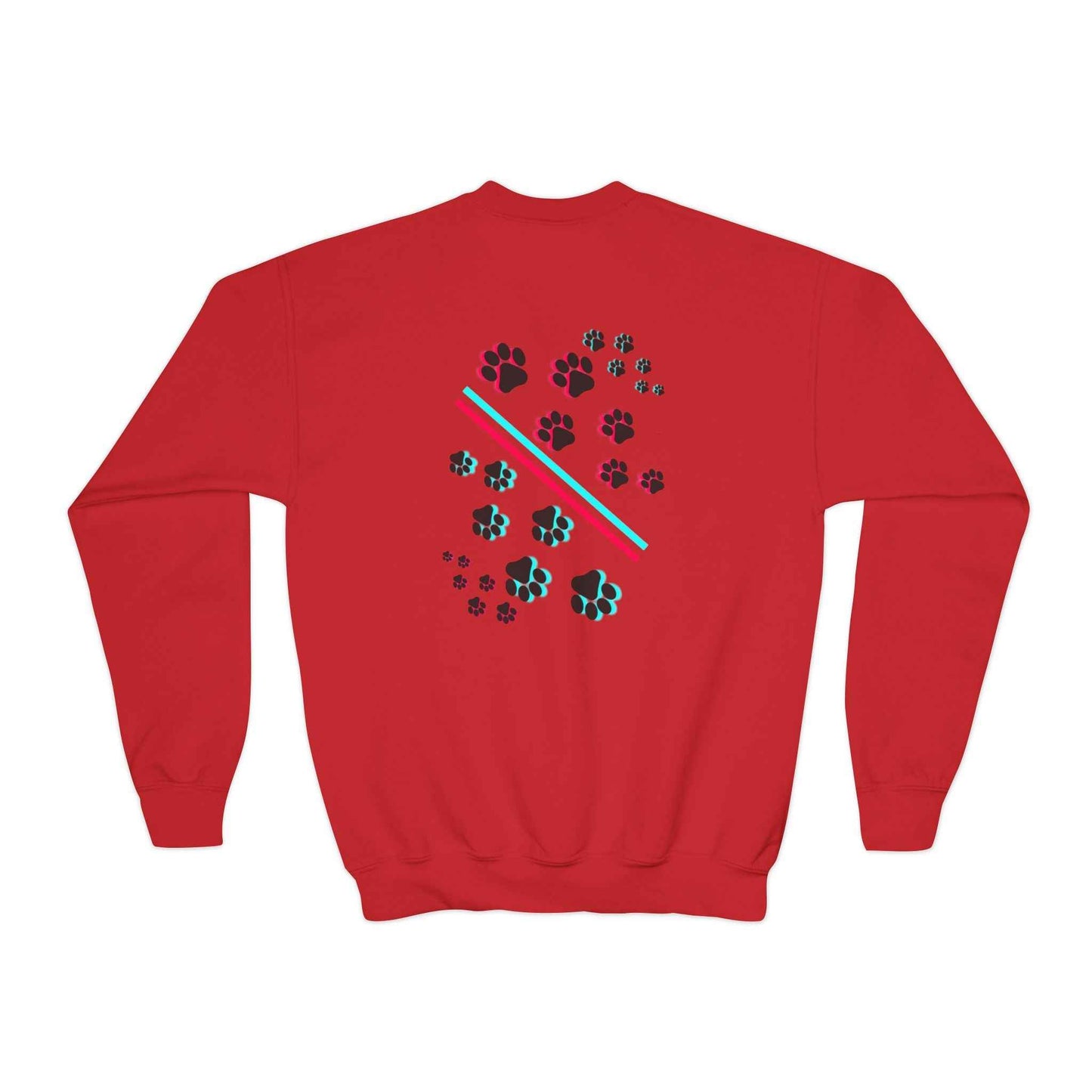 Hypug Youth Crewneck Sweatshirt — Retro "HYPUO" Graphic with Paw Print Accents