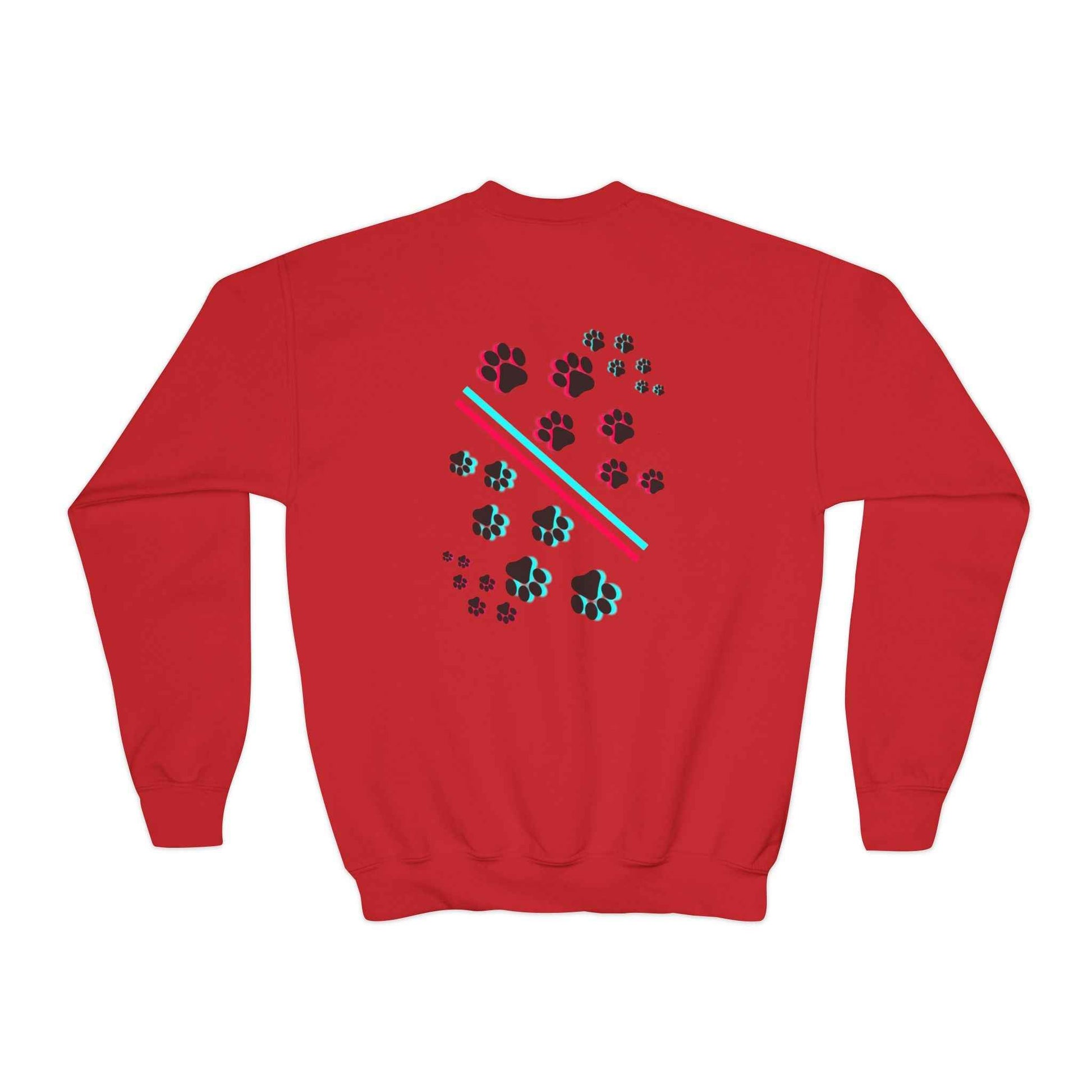 Hypug Youth Crewneck Sweatshirt — Retro "HYPUO" Graphic with Paw Print Accents