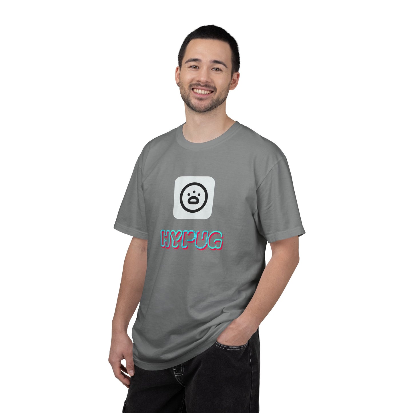 Big Dog Graphic T-Shirt — 'HYPUG' Retro Logo with Illustrated Boxer Dog