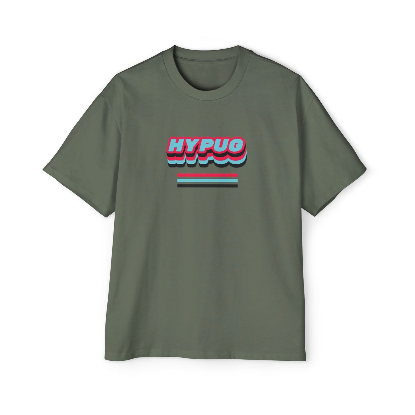 HYPUG Retro Logo Tee — Paw Print Graphic Oversized T-Shirt
