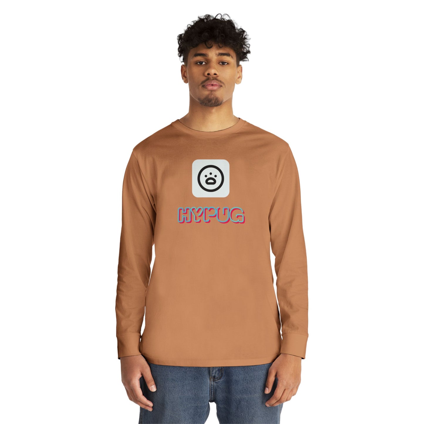 Big Dog Boxer Long Sleeve Tee — 'HYPUG BIG DOG' Graphic Crewneck