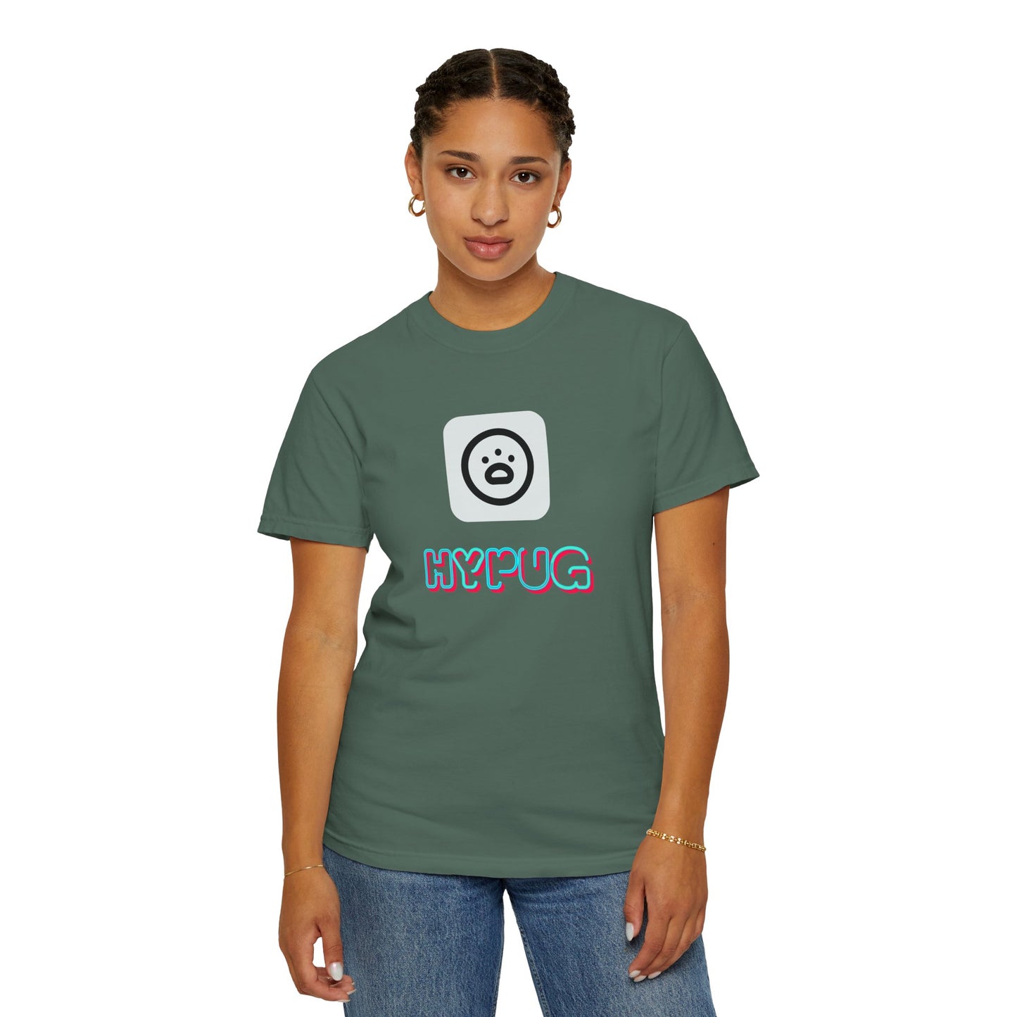 Big Dog Graphic T-Shirt — 'HYPUG' Retro Logo with Illustrated Boxer Dog