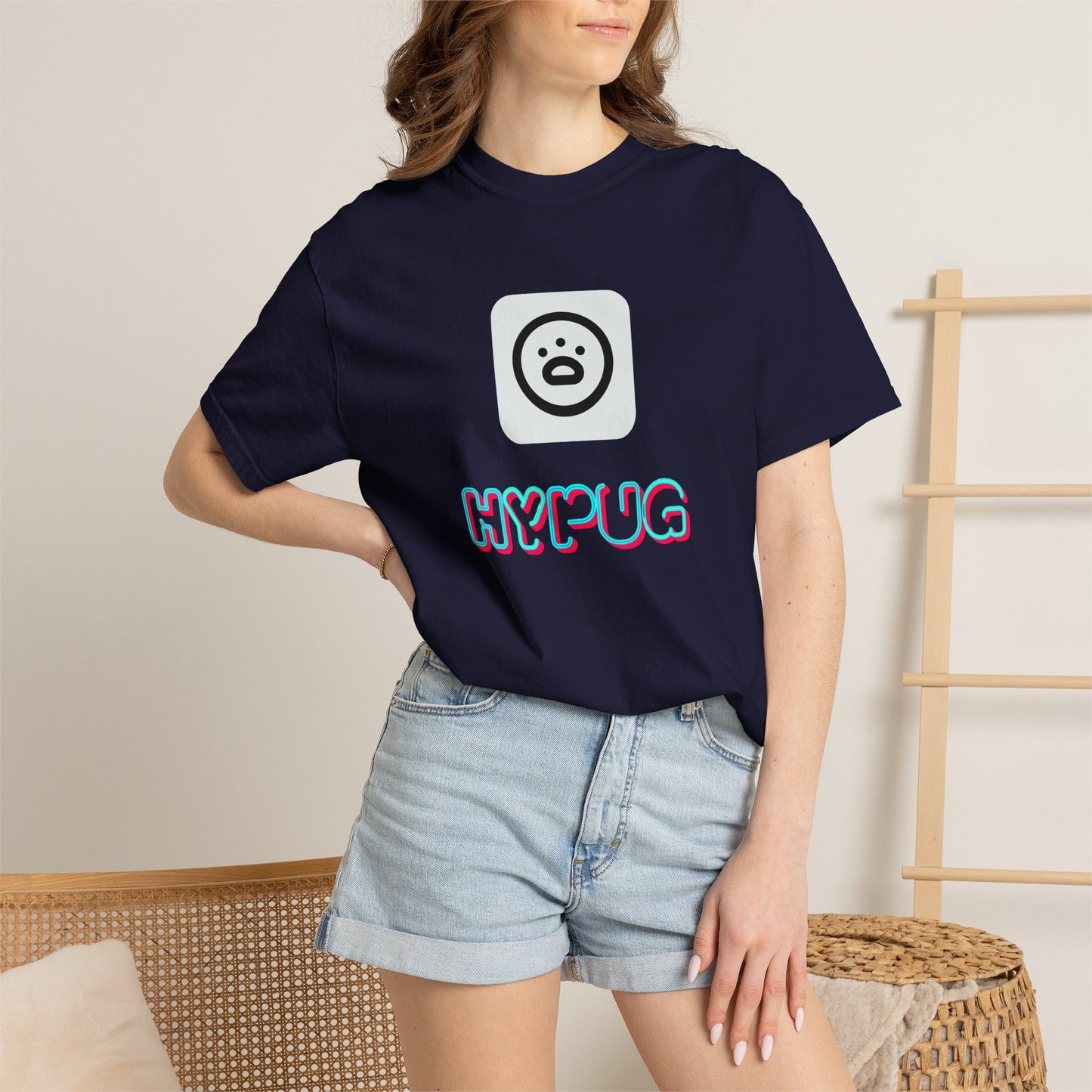 Big Dog Graphic T-Shirt — 'HYPUG' Retro Logo with Illustrated Boxer Dog