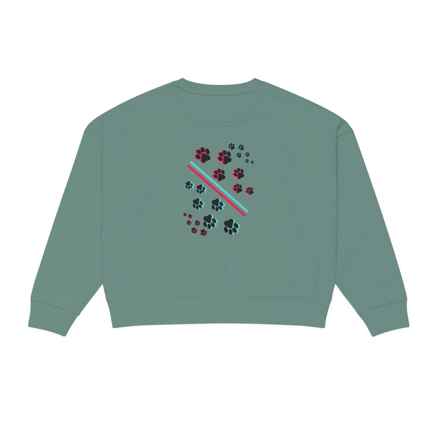 Women's Alma Crewneck Sweatshirt — Retro 'HYPUG' Graphic & Floral Paw Print Design