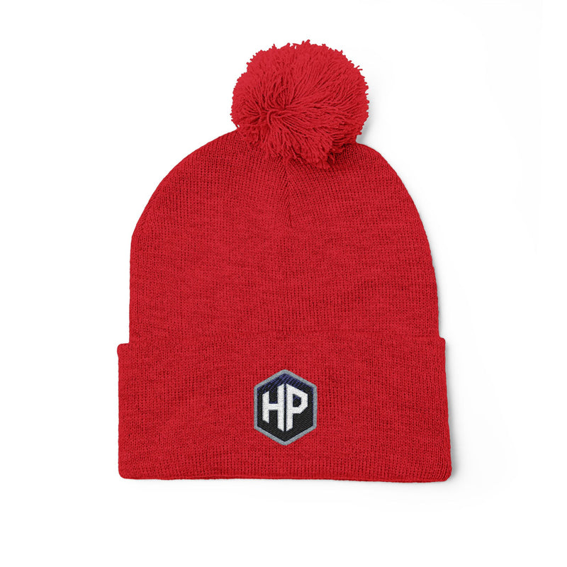 Hypug cyber-pug Pom-Pom Beanie — Minimal HP Logo Knit Winter Hat