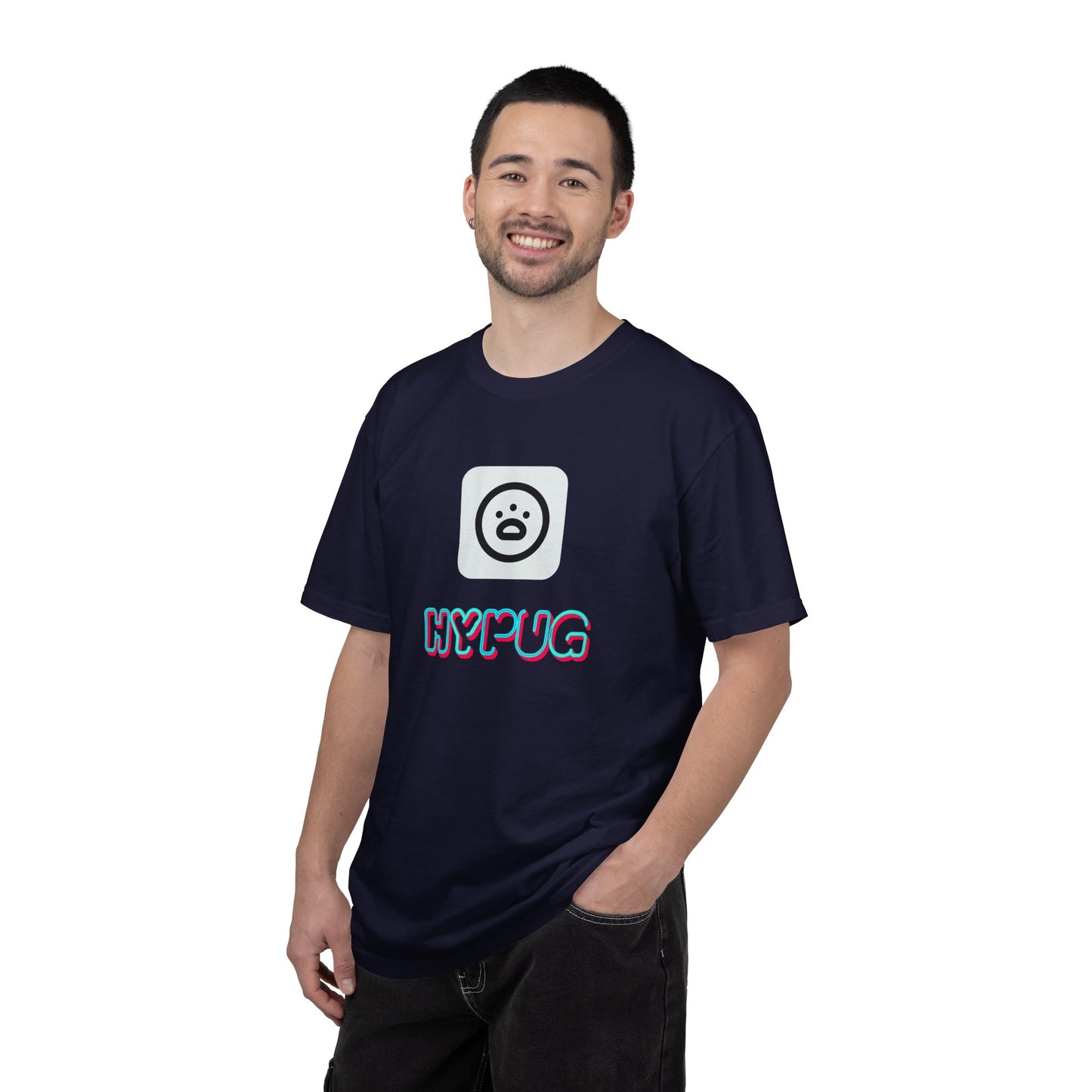 Big Dog Graphic T-Shirt — 'HYPUG' Retro Logo with Illustrated Boxer Dog