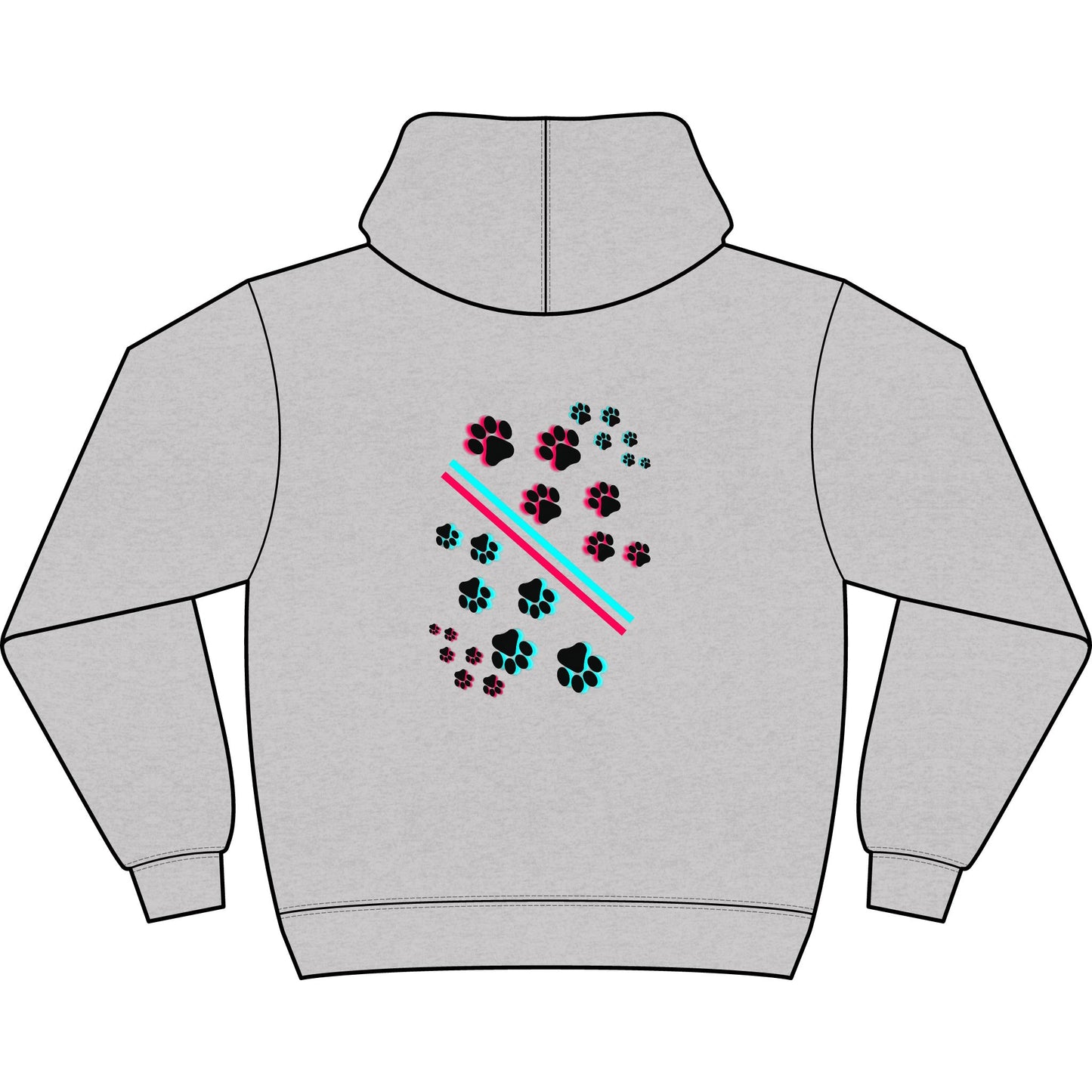 Men's Box Hoodie with Retro Paw Print & 'NYPUO' Chest Logo