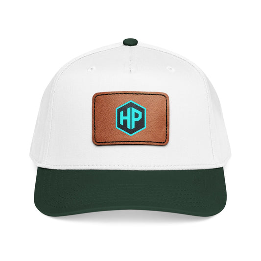 Hypug cyber-pug Baseball Cap with Turquoise Hypug-HP Logo One size Dark Green White Light Brown patch Rectangle