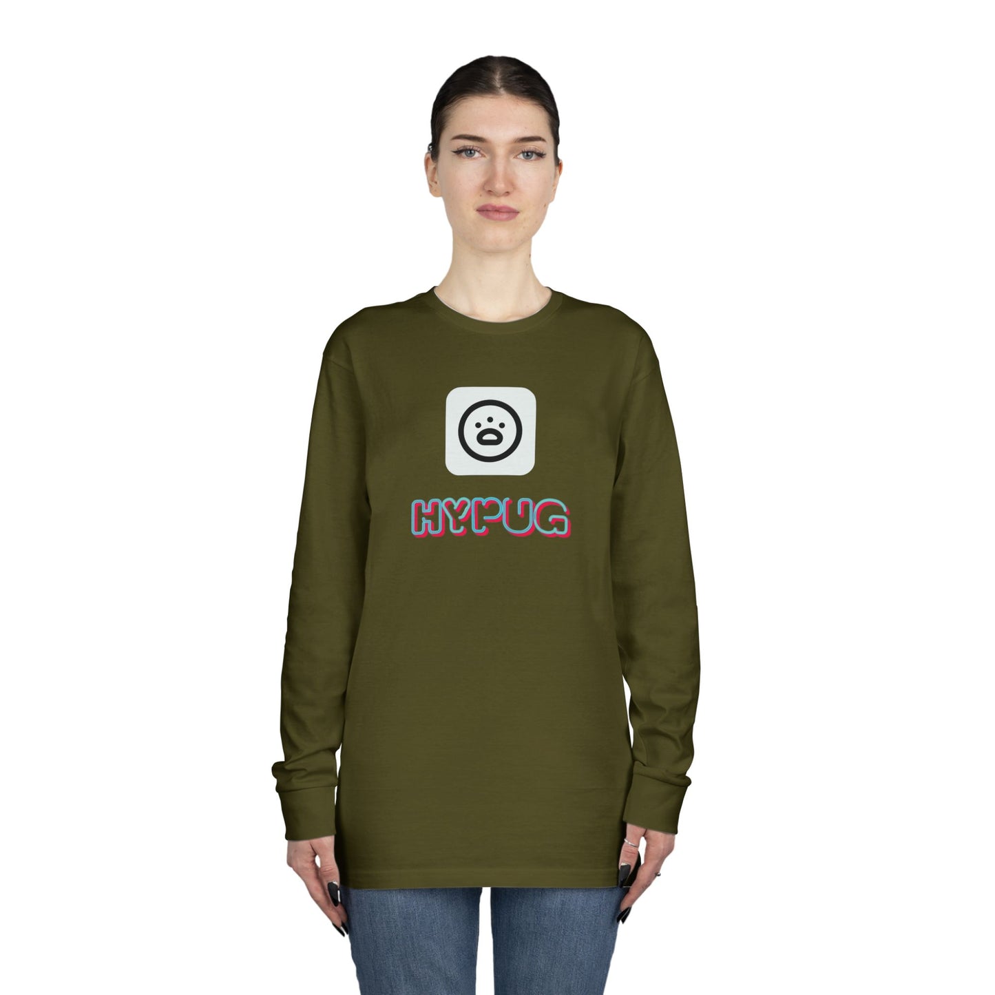 Big Dog Boxer Long Sleeve Tee — 'HYPUG BIG DOG' Graphic Crewneck