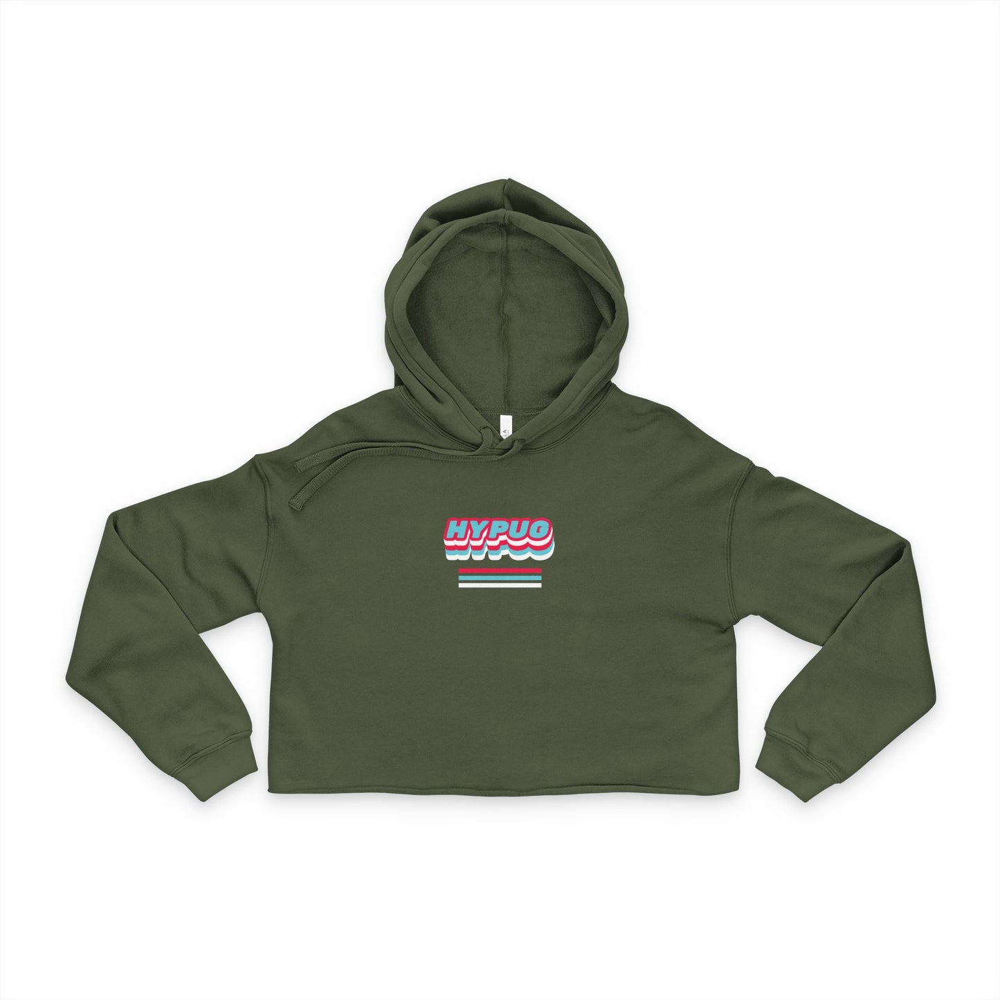 Hypug Cropped Hoodie — Retro Neon "MVPOD" Graphic Crop Hoodie
