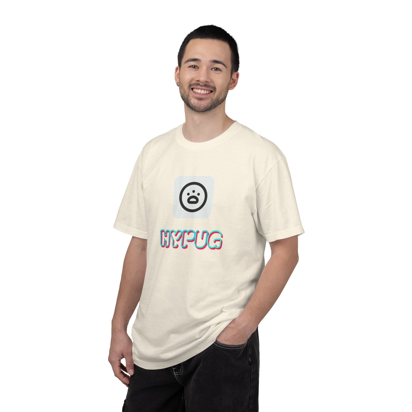 Big Dog Graphic T-Shirt — 'HYPUG' Retro Logo with Illustrated Boxer Dog