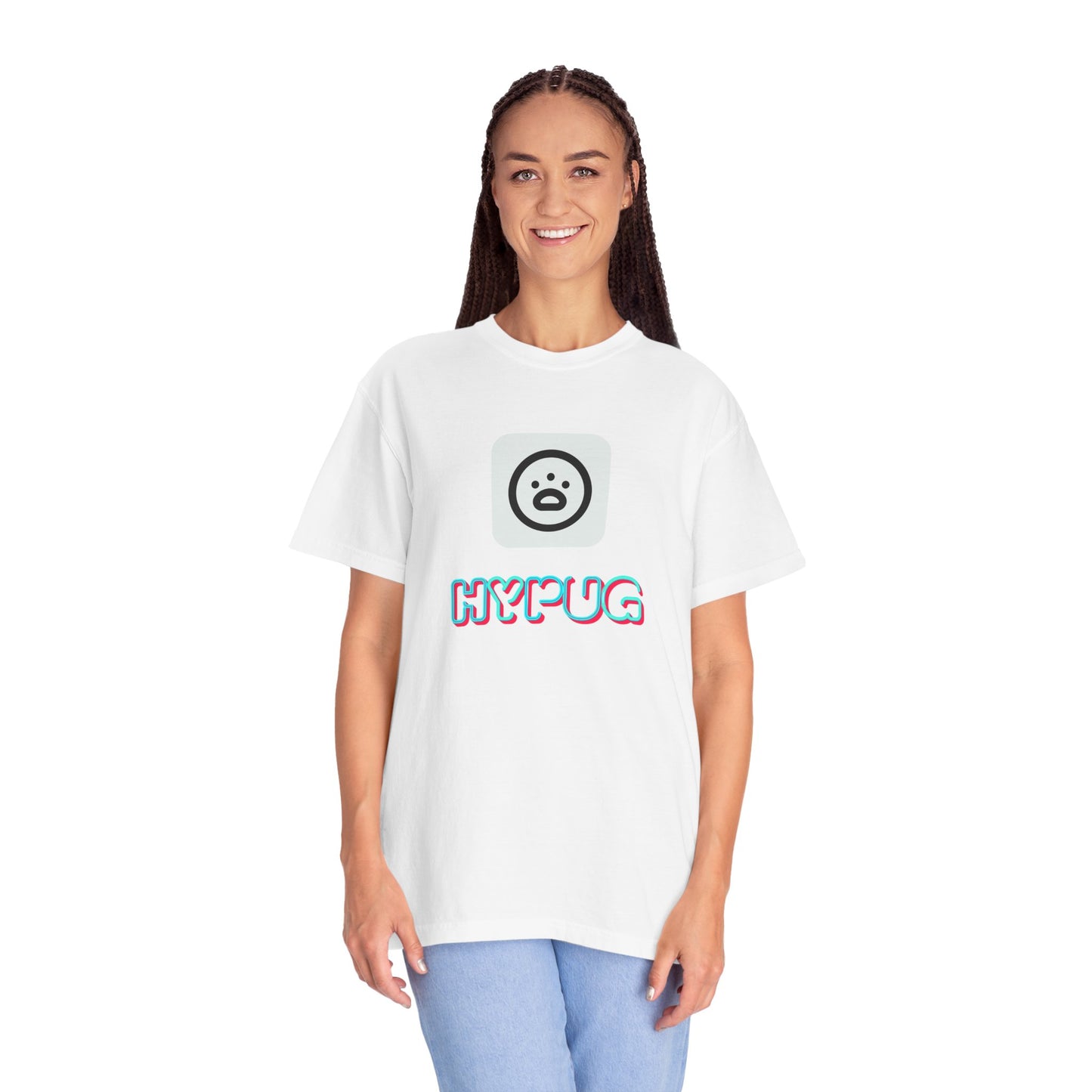 Big Dog Graphic T-Shirt — 'HYPUG' Retro Logo with Illustrated Boxer Dog
