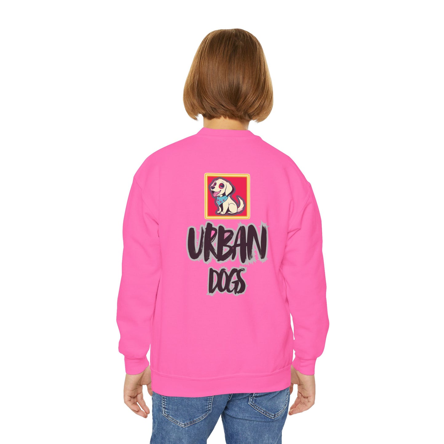 Hypug Youth Crewneck Sweatshirt — Urban Dogs "Hipus" Graphic Pullover