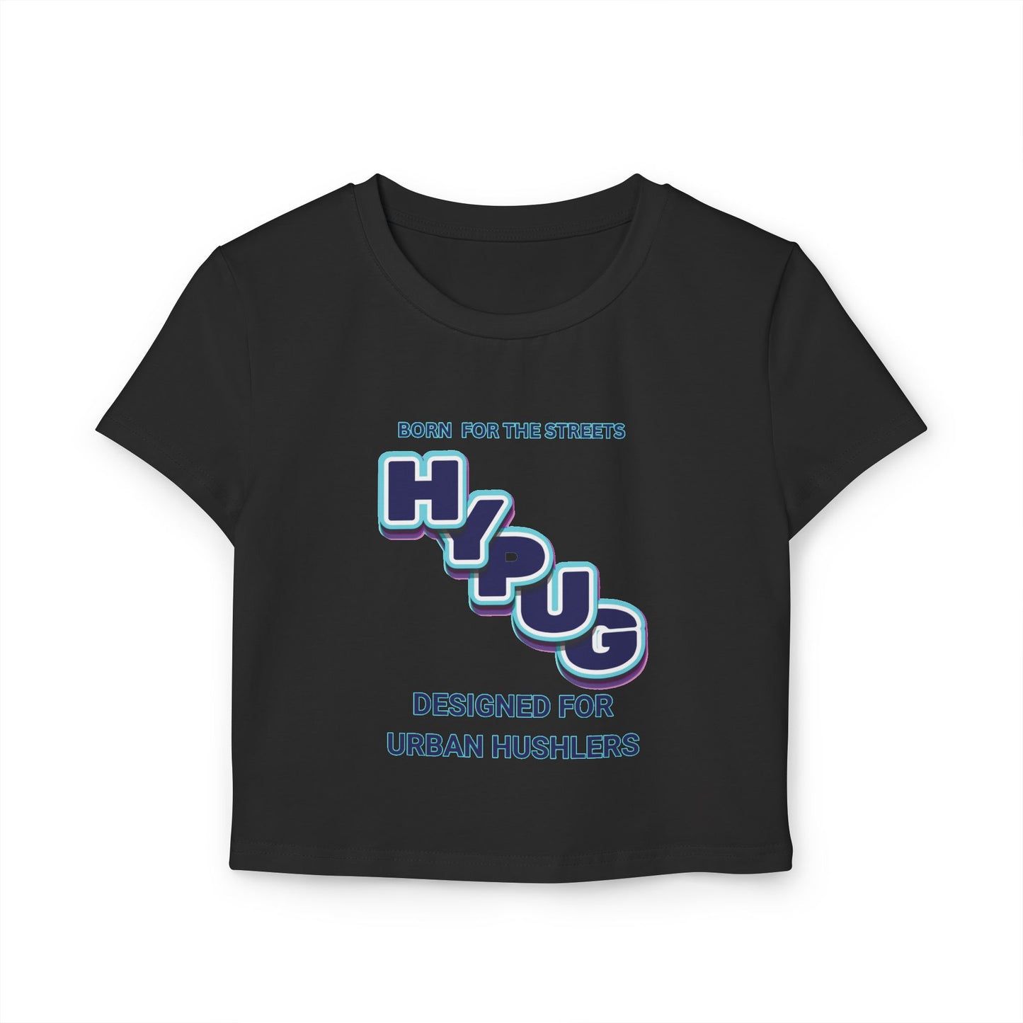 Urban Dogs Graphic Baby Tee — "Hypug" Streetwear Crop Top for Urban Hustlers