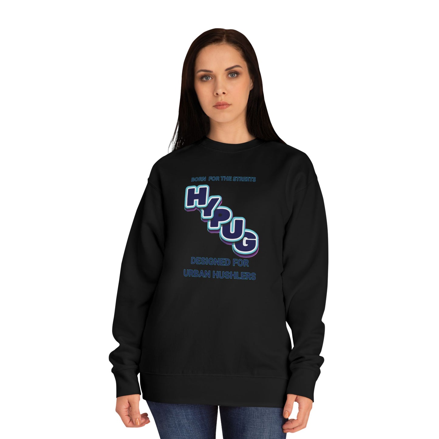 Urban Dogs Crewneck Sweatshirt — "HYPUG" Graphic Pullover for City Dog Lovers