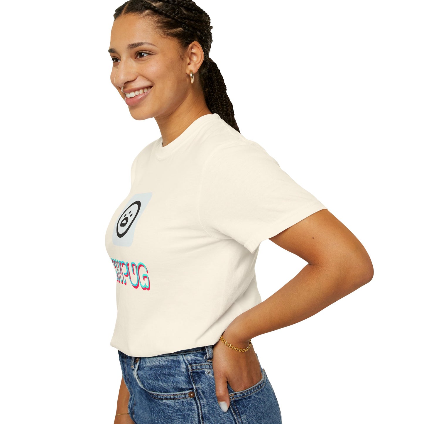 Big Dog Graphic T-Shirt — 'HYPUG' Retro Logo with Illustrated Boxer Dog
