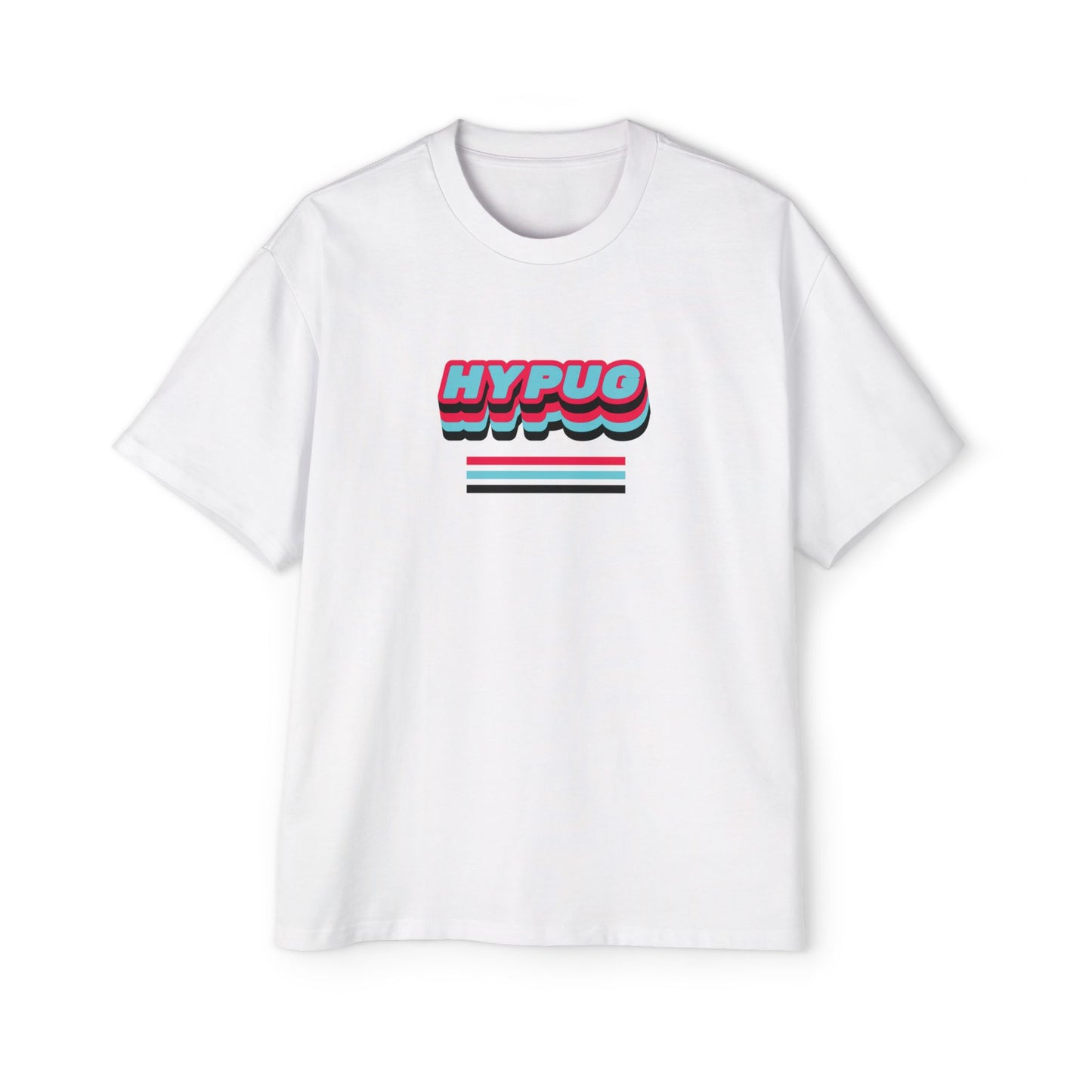 HYPUG Retro Logo Tee — Paw Print Graphic Oversized T-Shirt