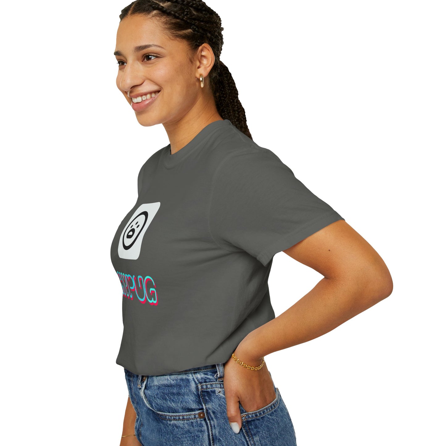 Big Dog Graphic T-Shirt — 'HYPUG' Retro Logo with Illustrated Boxer Dog
