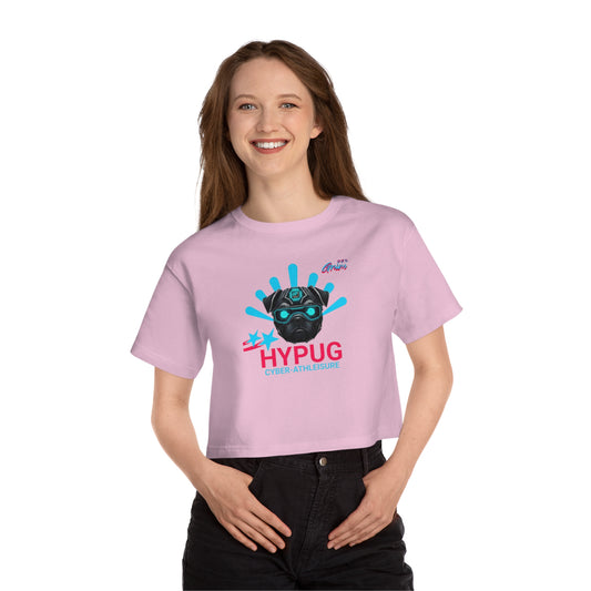 HYPUG Cyber-Pug Graphic Crop Tee Pink Candy